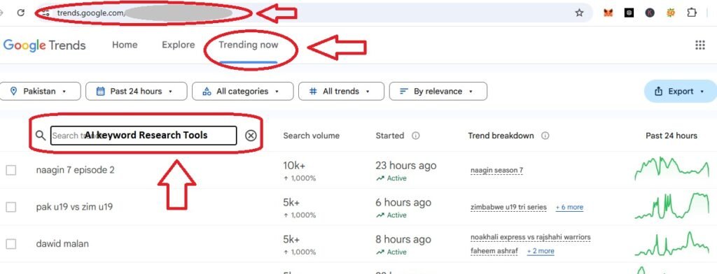 Google trends as a way to find the best keyword research tools for beginners